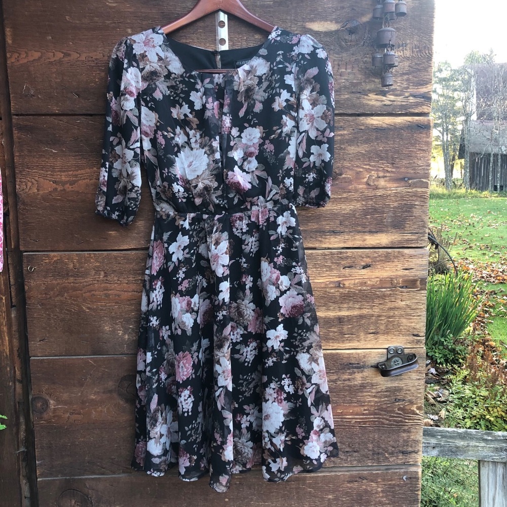 Mikarose Easton Black Floral Dress